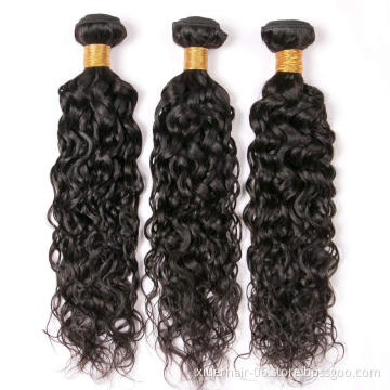 Cheap Human Remy Bulk Curly Water Wave  10 Grade Color Gold Virgin Bundles Brazilian Hair With Frontal Highlights